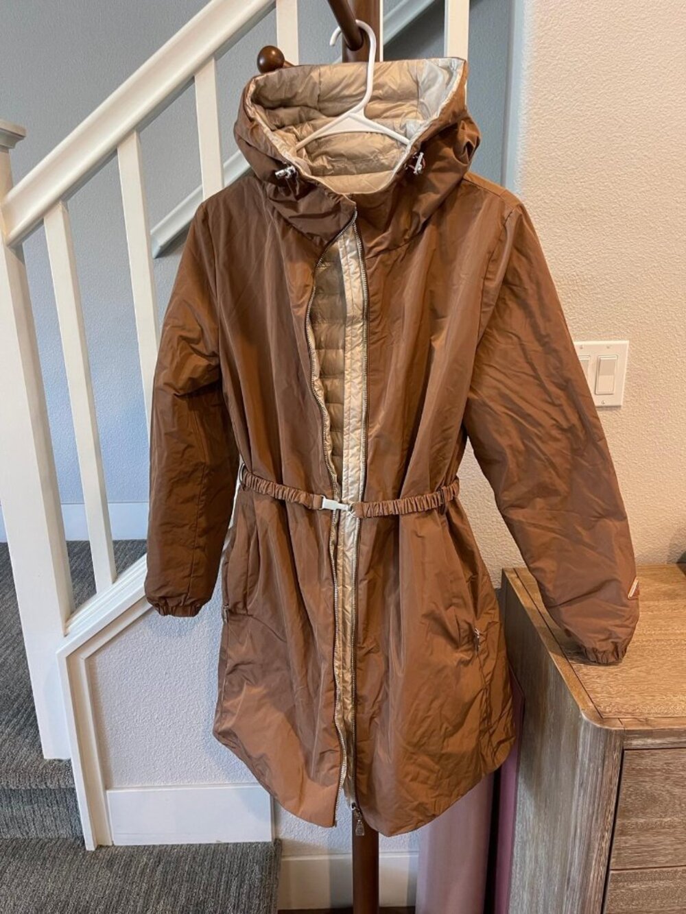 Add down coat reversible
